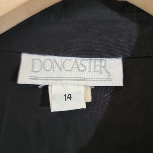 VTG DONCASTER Black Beach Lady Theme Button-Up Shirt Sz 14 Fairy Goth Artsy - Picture 9 of 12